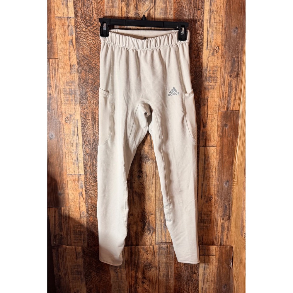 Adidas Running Cold‎ RDY XS Tights Womens Beige Reflective Pocket Leggings